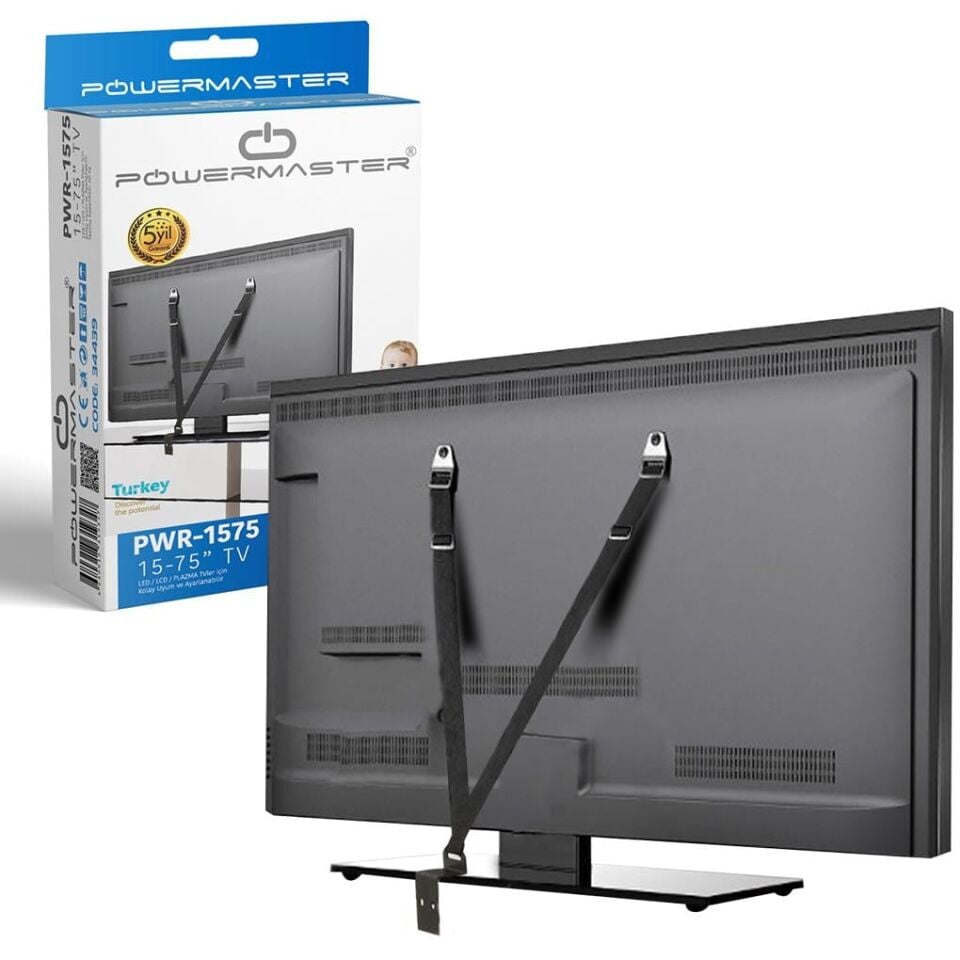 Powermaster 15-75 İnç Lcd Led Tv Ünite Sehba Üzeri Sabitleme Ve Bebek Güvenlik Kemeri PWR-1575