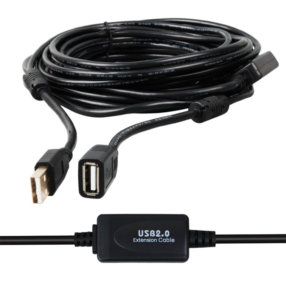 Ayt Powermaster Pm-19955 Usb 2.0 Siyah Chipset 10 Metre Usb Uzatma Kablosu