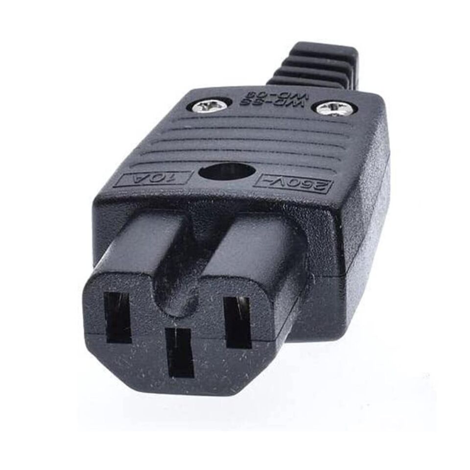 Ayt C15 Power Seyyar Erkek Fiş Pc Monitör Soket Tipli Power Güç Kablosu Ucu