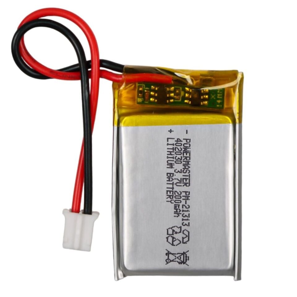 Powermaster 3.7 Volt 200 Mah Lityum Polimer Şarjlı Pil 4X20X30 mm Akıllı Saat Kulaklık Pili