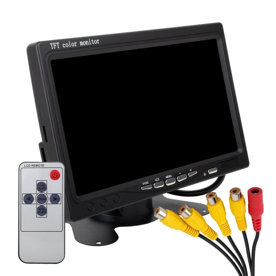 Powermaster 7 İnç Dijital Oto Monitör 4 e Bölünebilen Ekran Araç 4 Girişli Monitör Servis Ve Uzun Araç İçin