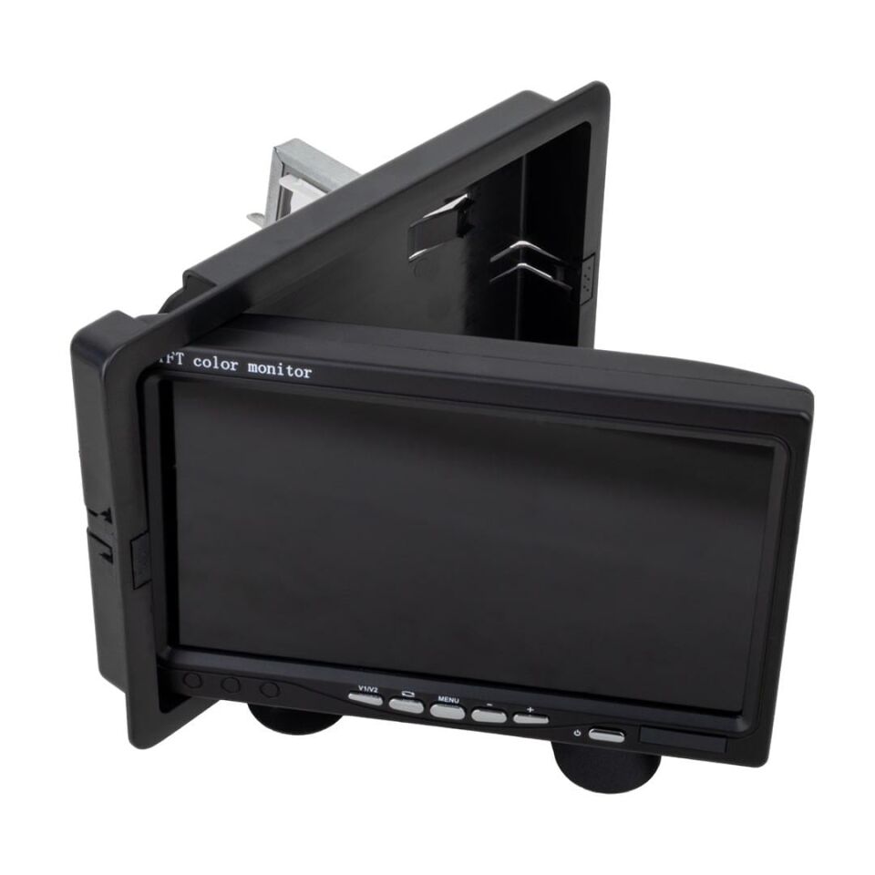 Powermaster 7 İnç Dijital Oto Monitör 4 e Bölünebilen Ekran Araç 4 Girişli Monitör Servis Ve Uzun Araç İçin