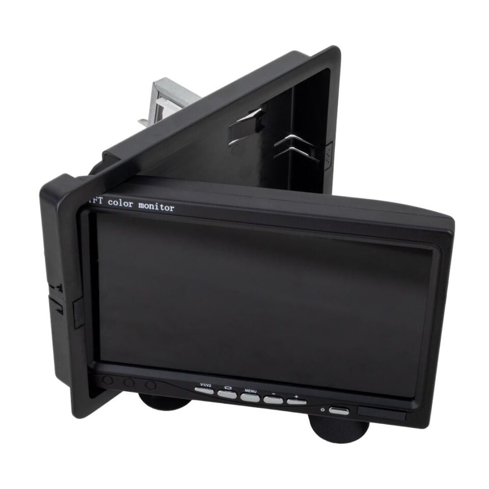Powermaster 7 İnç Dijital Oto Monitör 4 e Bölünebilen Ekran Araç 4 Girişli Monitör Servis Ve Uzun Araç İçin