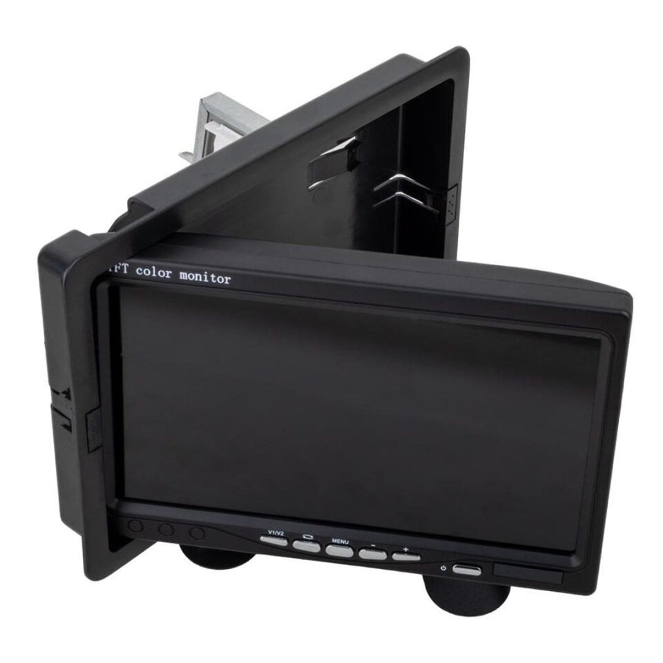 Powermaster 7 İnç Dijital Oto Monitör 4 e Bölünebilen Ekran Araç 4 Girişli Monitör Servis Ve Uzun Araç İçin