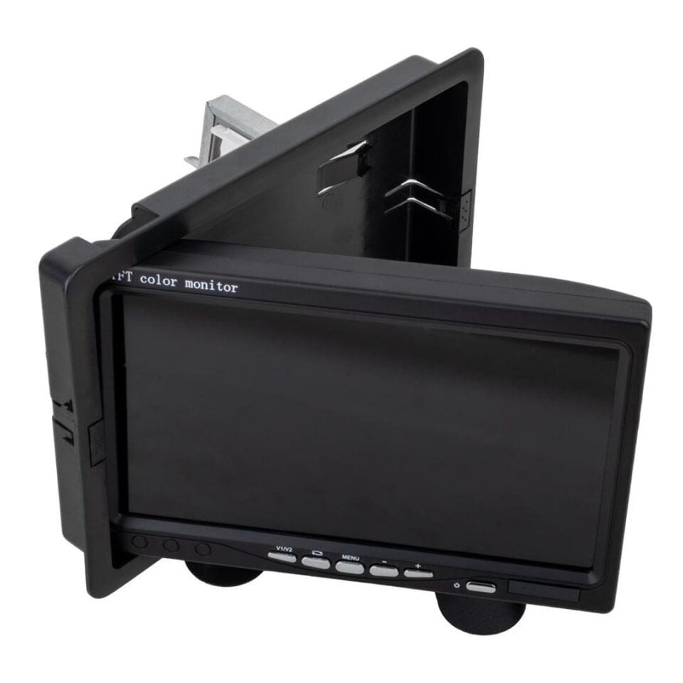 Powermaster 7 İnç Dijital Oto Monitör 4 e Bölünebilen Ekran Araç 4 Girişli Monitör Servis Ve Uzun Araç İçin