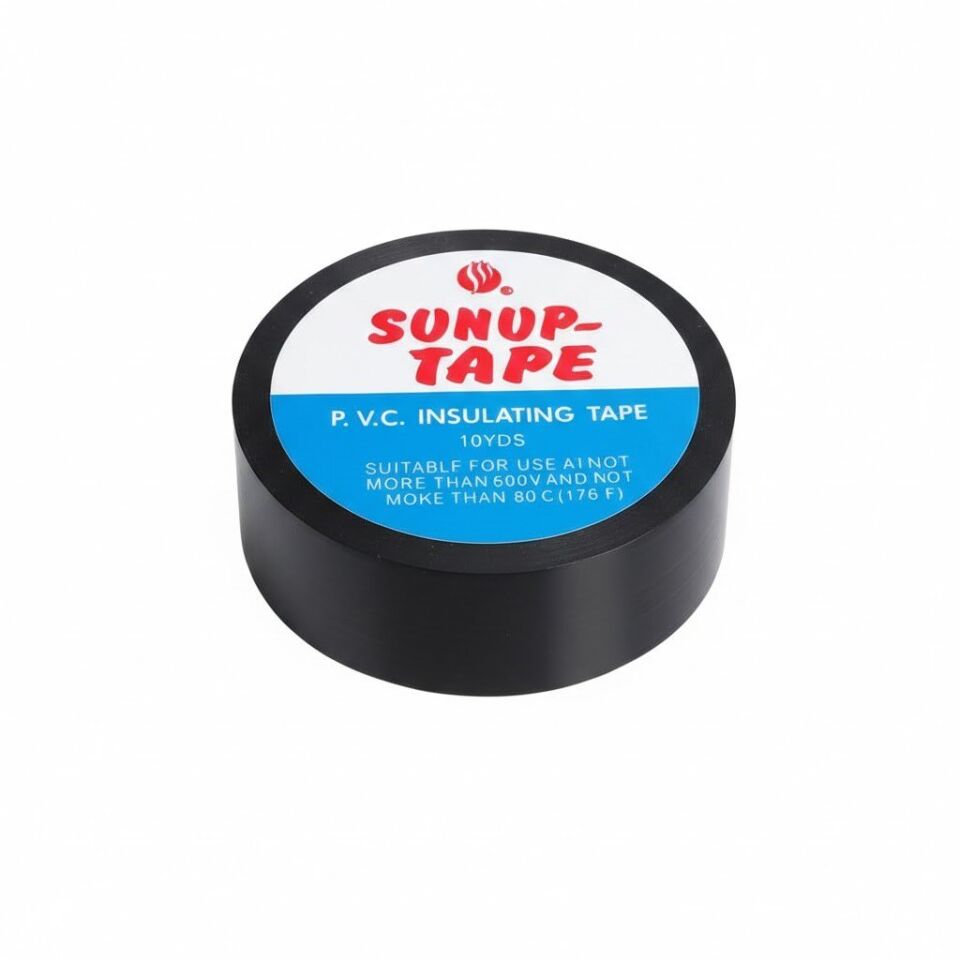 Sunup SN-27918 Siyah 0.13x18 Mm İzole PVC Elektrikçi Bant 5 li Paket İzola Band Elektrik Bantı