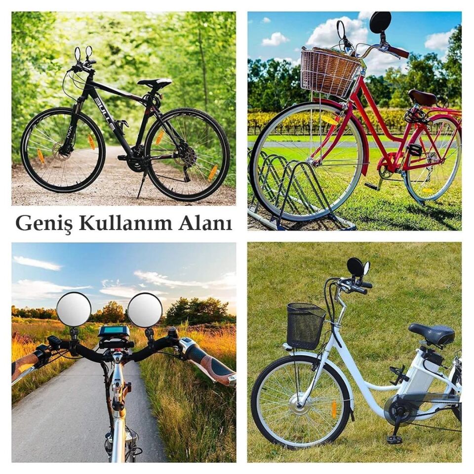 Ayt Sunup SN-27123 Elektrikli Scooter Bisiklet Dikiz Aynası 80 Mm Gidon Aynası Ayarlanabilir