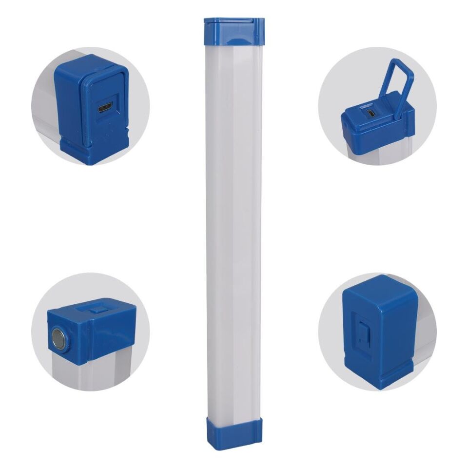 Powermaster T530 32Cm 40W Çubuk Portatif LED Işıldak Şarjlı Tüp Lamba 1200Mah