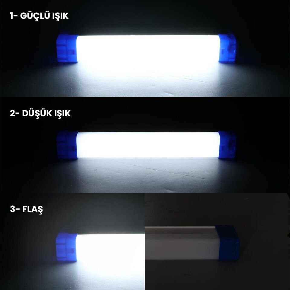 Powermaster T515 17Cm 20W Çubuk Portatif LED Işıldak Şarjlı Tüp Lamba 800Mah