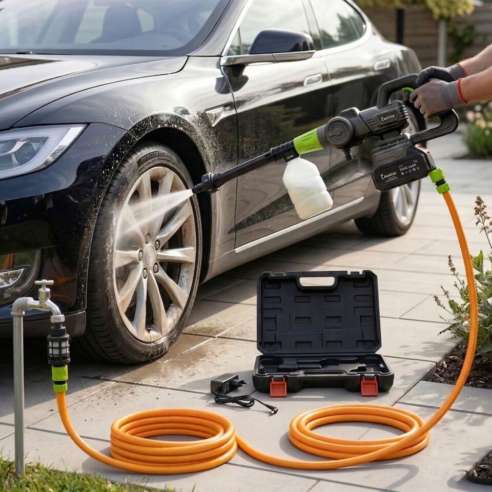 Carstar CR-25710 Yüksek Basınçlı Oto Yıkama Makinesi Şarjlı Araç Yıkama Makinası