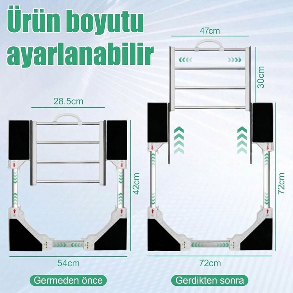 Ayt Çamaşır Makinesi Ve Kurutucu İstifleme Seti Askılıklı Çamaşır Askılık
