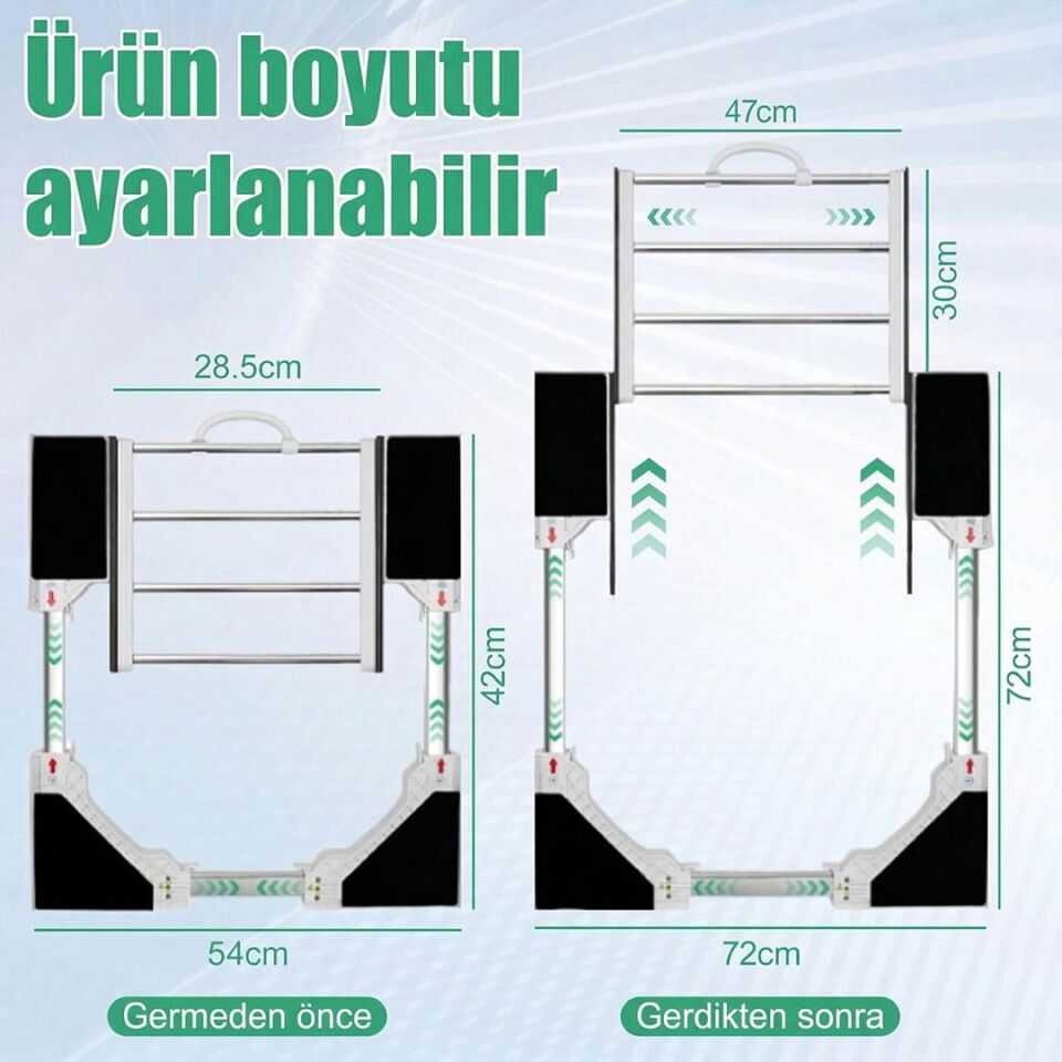 Ayt Çamaşır Makinesi Ve Kurutucu İstifleme Seti Askılıklı Çamaşır Askılık