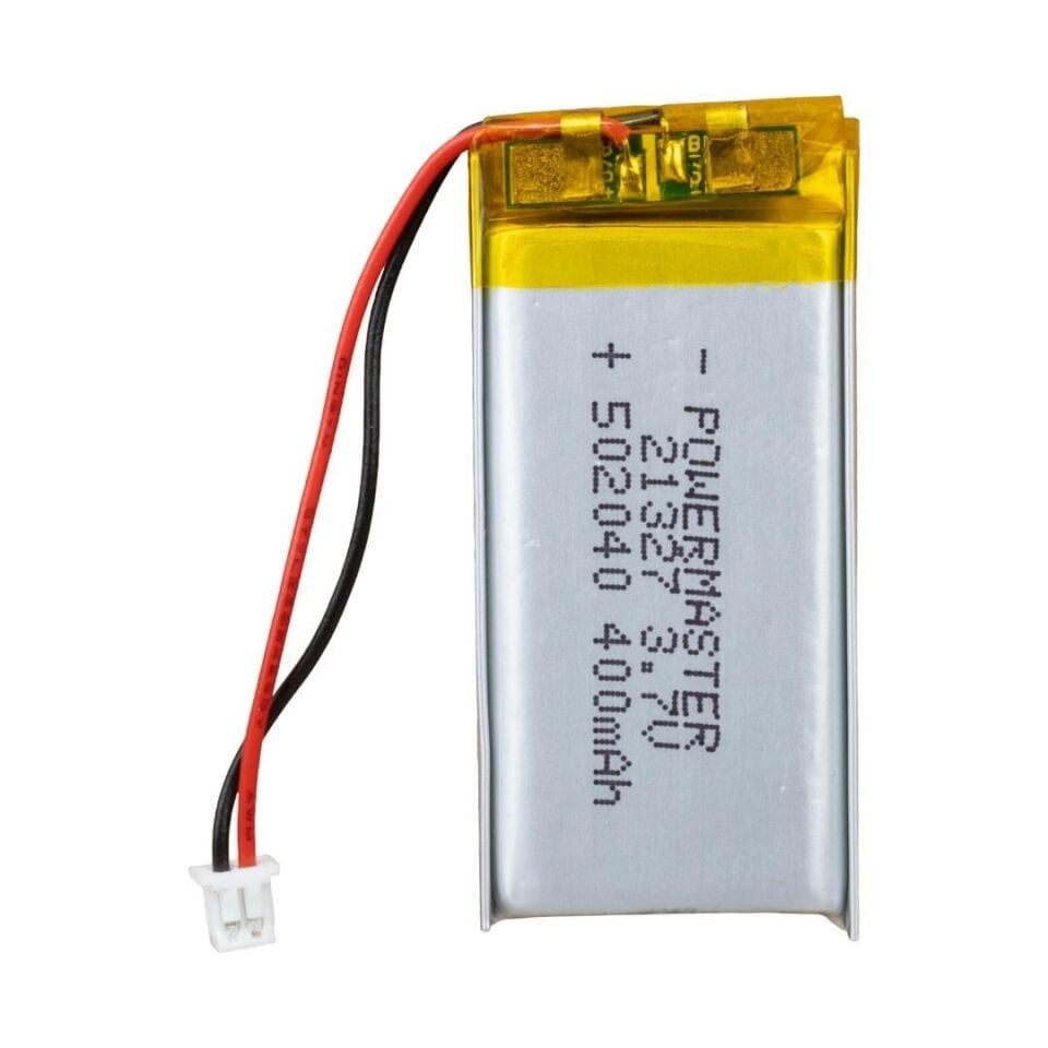 Powermaster 3.7 Volt 400 Mah Lityum Polimer Şarjlı Pil 5X20X40 mm Akıllı Saat Kulaklık Pili