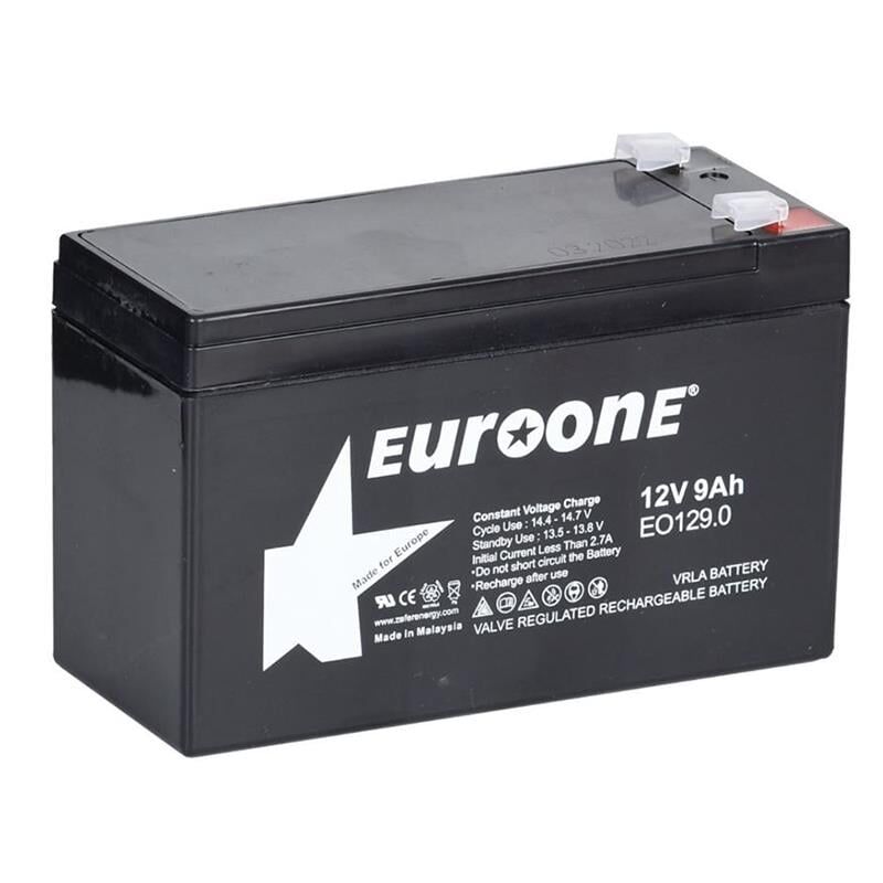 Euroone Eo-129 12 Volt 9 Amper Kuru Akü 150 x 65 x 90 mm Yeni Tarihli Taze Akü