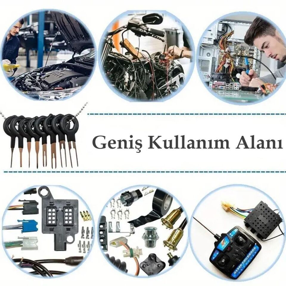 Ayt Powermaster PM-27142 Araç Soket Terminali Sökme Temizleme Seti Takımı 60 Parça Oto Soket Teli Tamirci İçin