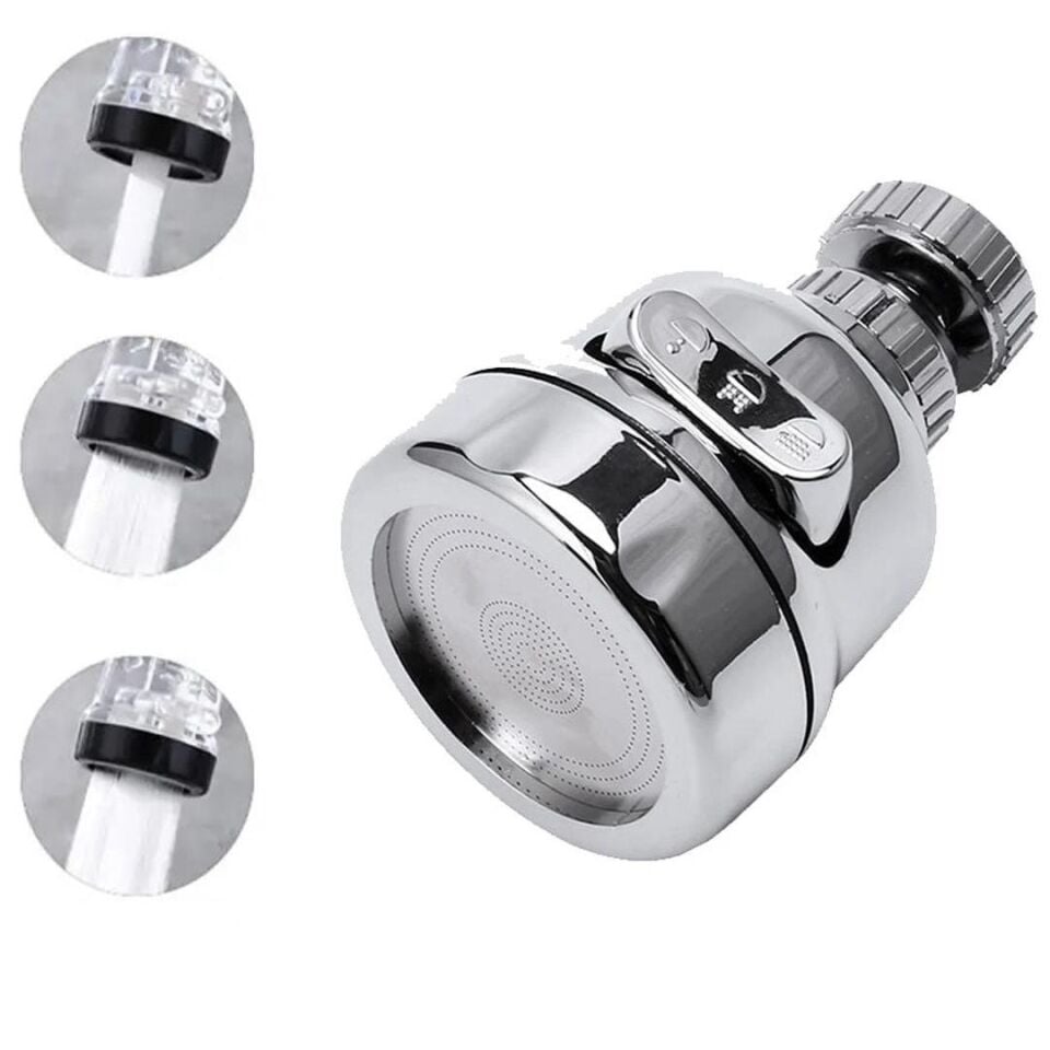 Ayt Sunup SN-27115 3 Kademeli Tasarruflu Musluk Başlığı 360 Derece Musluk Tayzik Aparatı