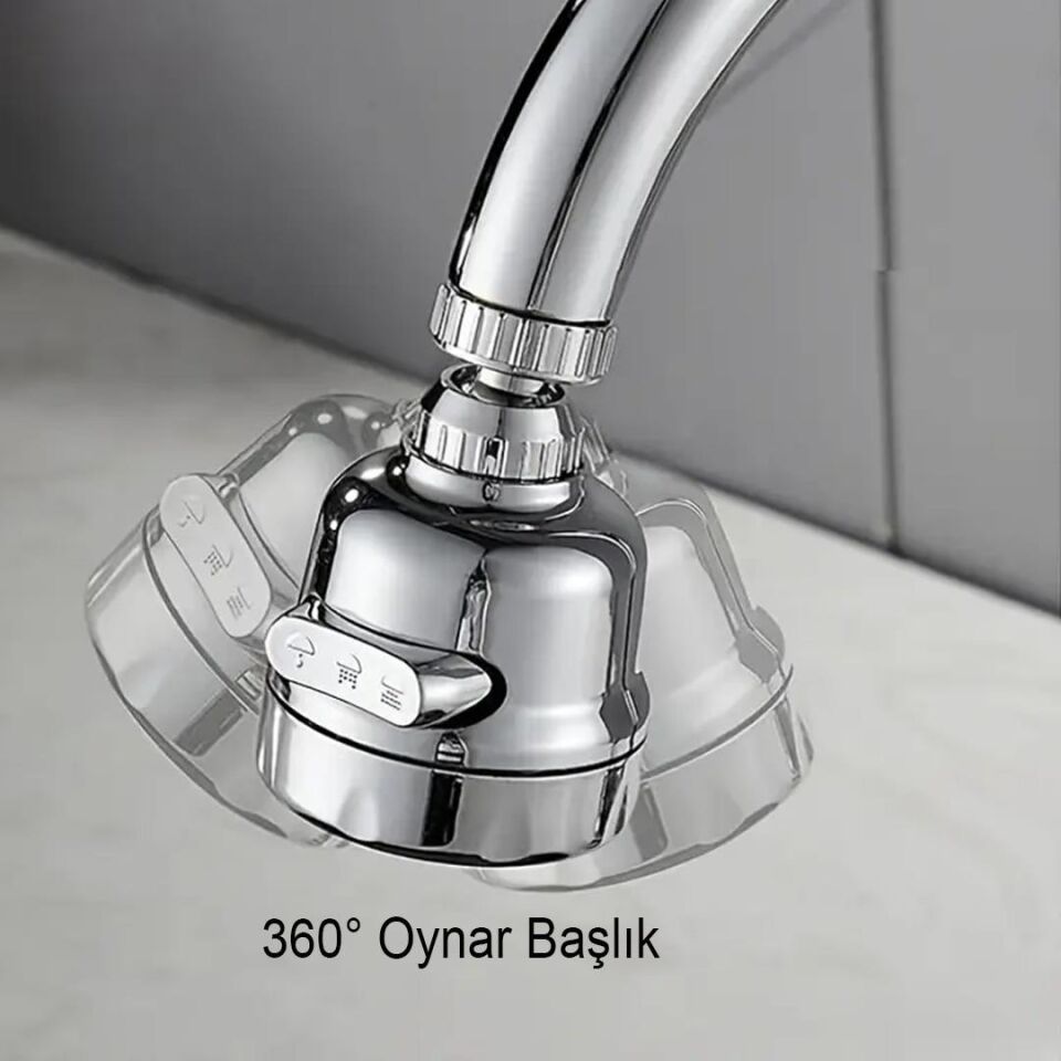 Ayt Sunup SN-27115 3 Kademeli Tasarruflu Musluk Başlığı 360 Derece Musluk Tayzik Aparatı
