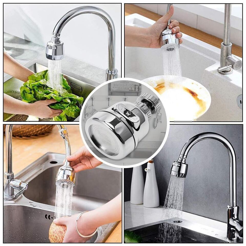 Ayt Sunup SN-27115 3 Kademeli Tasarruflu Musluk Başlığı 360 Derece Musluk Tayzik Aparatı