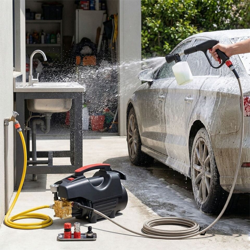 Powermaster PM-37733 Araç Yikama Maki̇nesi̇ Basınçlı Oto Yıkama Makinası