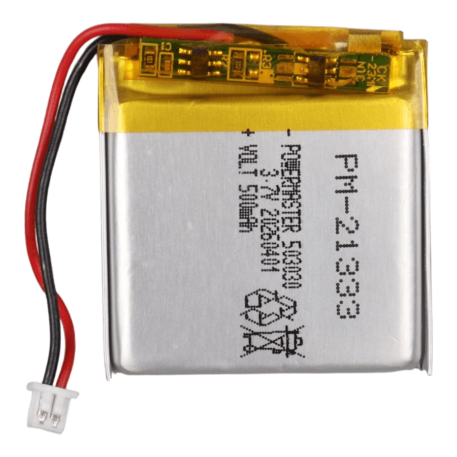 Powermaster 3.7 Volt 500 Mah Lityum Polimer Şarjlı Pil 5X30X30 mm Akıllı Saat Kulaklık Pili