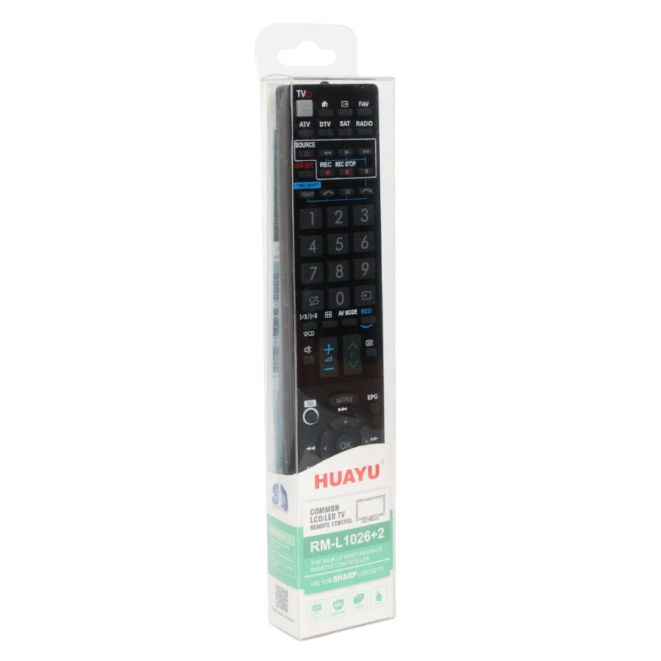 Huayu Sharp RM-L1026 1Universal Lcd Led Tv Kumandası Tüm Sharp Modellerine Uyumlu Uzaktan Kumanda