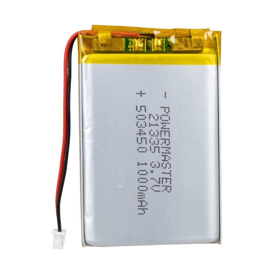 Powermaster 3.7 Volt 1000 Mah Lityum Polimer Şarjlı Pil 5X34X50 mm Akıllı Saat Kulaklık Pili