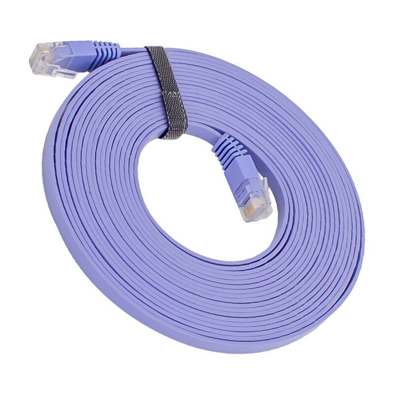 Ayt CAT6 5 Metre Yassı Kablo Ethernet İnternet Kablosu Jack Soketleri Takılı Hazır Kablo