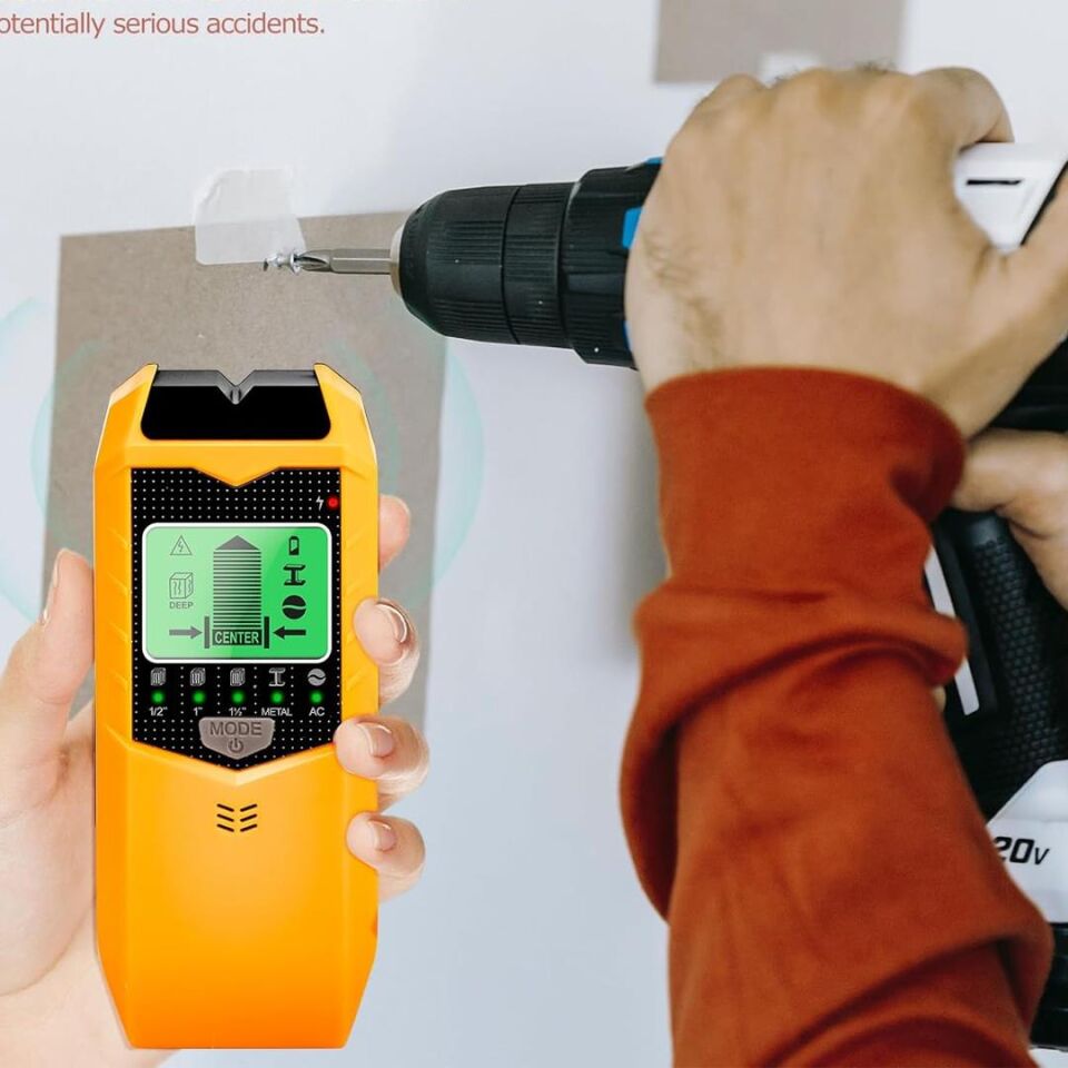 Ayt Powermaster Pm-26593 Profesyonel 5in1 Lcd Ekranlı Çok Fonksiyonlu Saplama Bulucu Duvar Dedektörü Duvar Kablo Demir