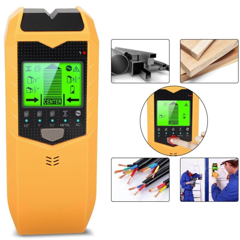 Ayt Powermaster Pm-26593 Profesyonel 5in1 Lcd Ekranlı Çok Fonksiyonlu Saplama Bulucu Duvar Dedektörü Duvar Kablo Demir