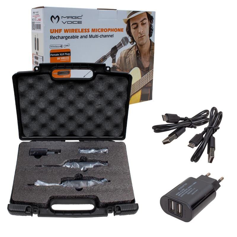 Ayt Magicvoice Mv-19587 Gitar Tip Kablosuz Mikrofon Uhf Kablosuz Verici Müzik Aleti Kablosuza Çevirici