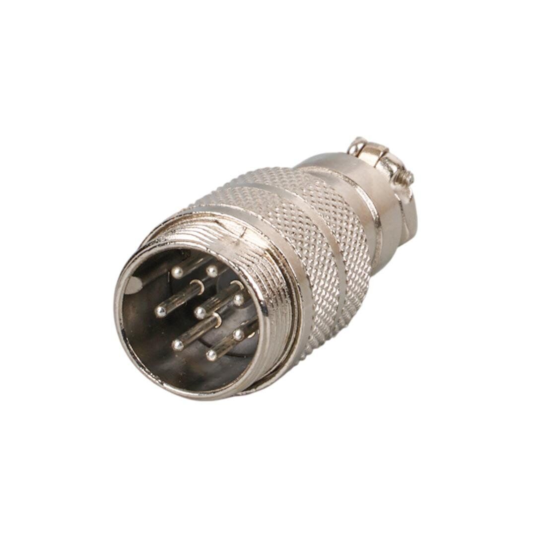 Ayt Mayk GX16-8 Pinli Metal Erkek Konnektör Jack Soket M16 16mm Çap Vida Dişli