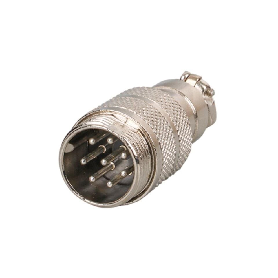 Ayt Mayk GX16-8 Pinli Metal Erkek Konnektör Jack Soket M16 16mm Çap Vida Dişli