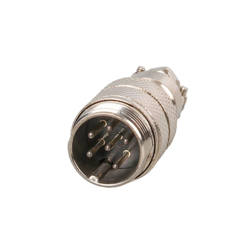 Ayt Mayk GX16-6 Pinli Metal Erkek Konnektör Jack Soket M16 16mm Çap Vida Dişli