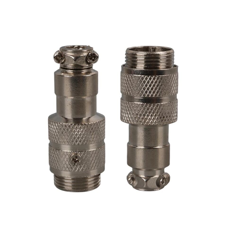 Ayt Mayk GX16-6 Pinli Metal Erkek Konnektör Jack Soket M16 16mm Çap Vida Dişli