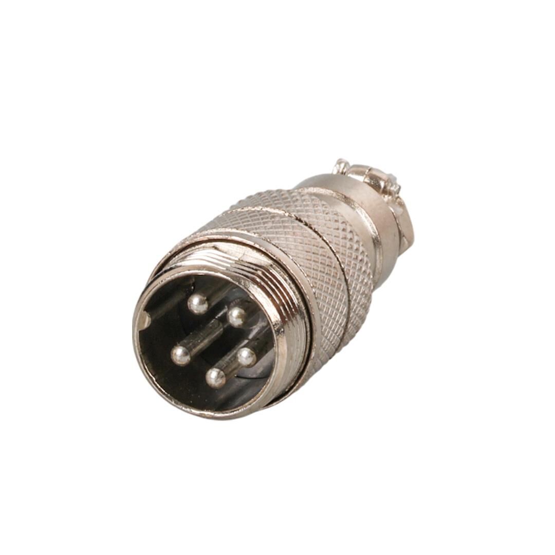 Ayt Mayk GX16-5 Pinli Metal Erkek Konnektör Jack Soket M16 16mm Çap Vida Dişli