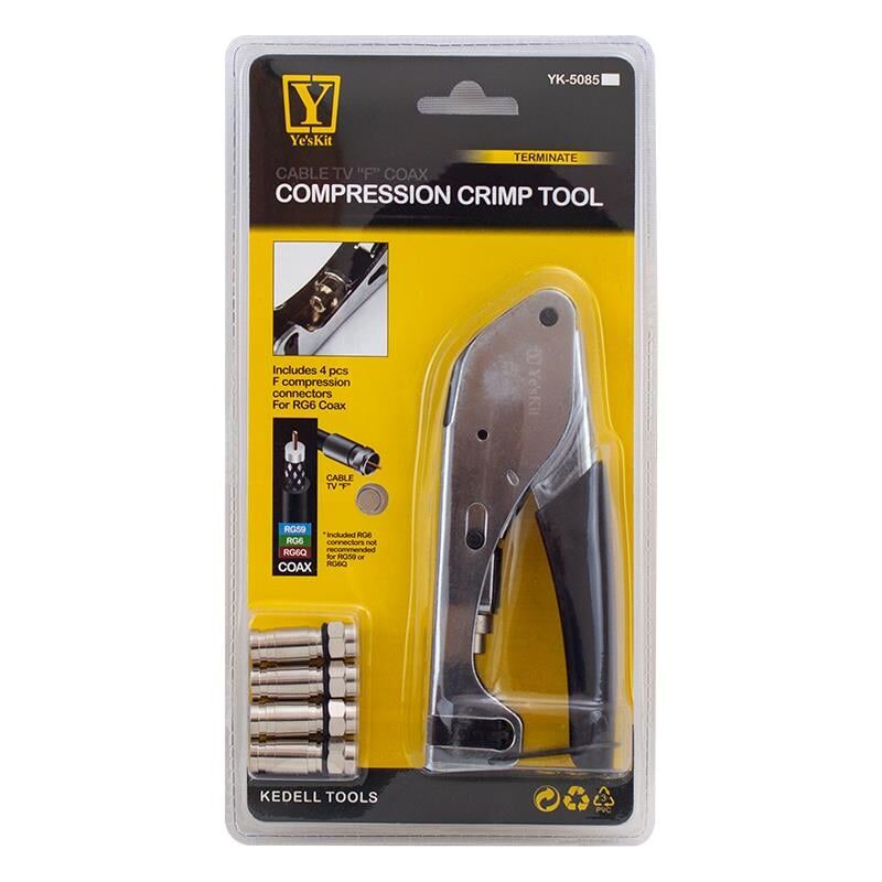 Ayt Powermaster YK-5085C3 F Konnektör Sıkma Pensesi Dijitürk Soketi Digıturk Jack Sıkma Pensesi