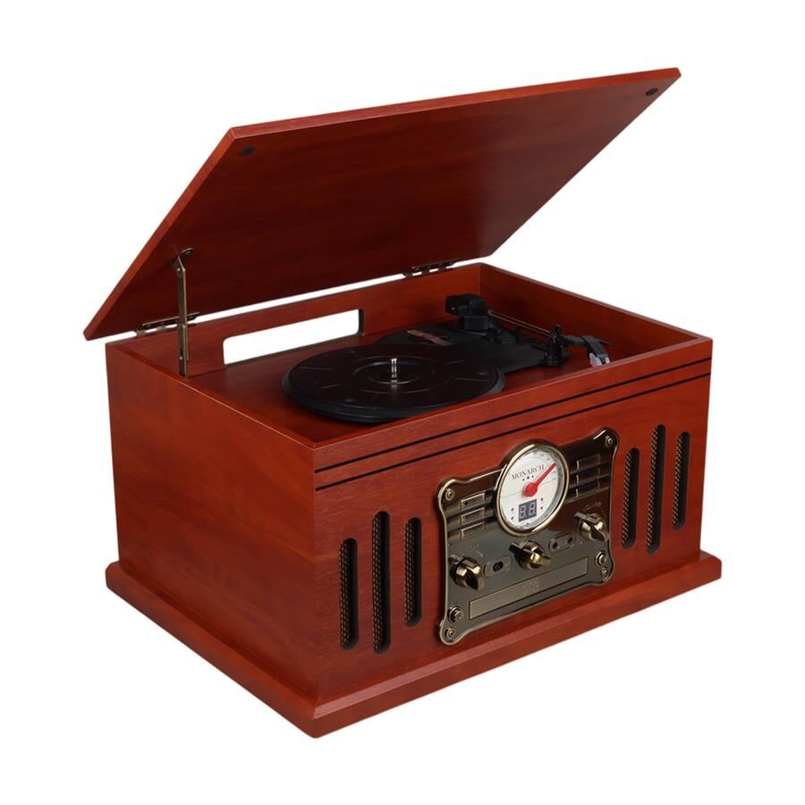 Magicvoice F39 Retro Vintage Çanta Pikap CD Kaset Radyo Bluetooth AUX USB Mp3 Çalar