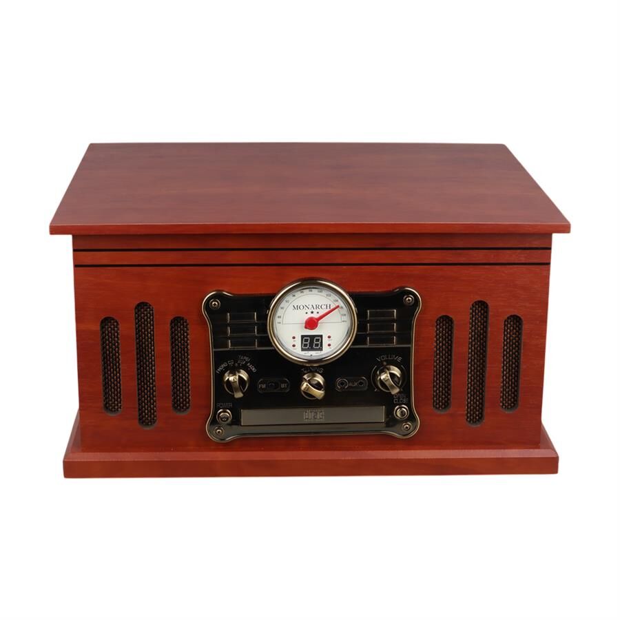 Magicvoice F39 Retro Vintage Çanta Pikap CD Kaset Radyo Bluetooth AUX USB Mp3 Çalar