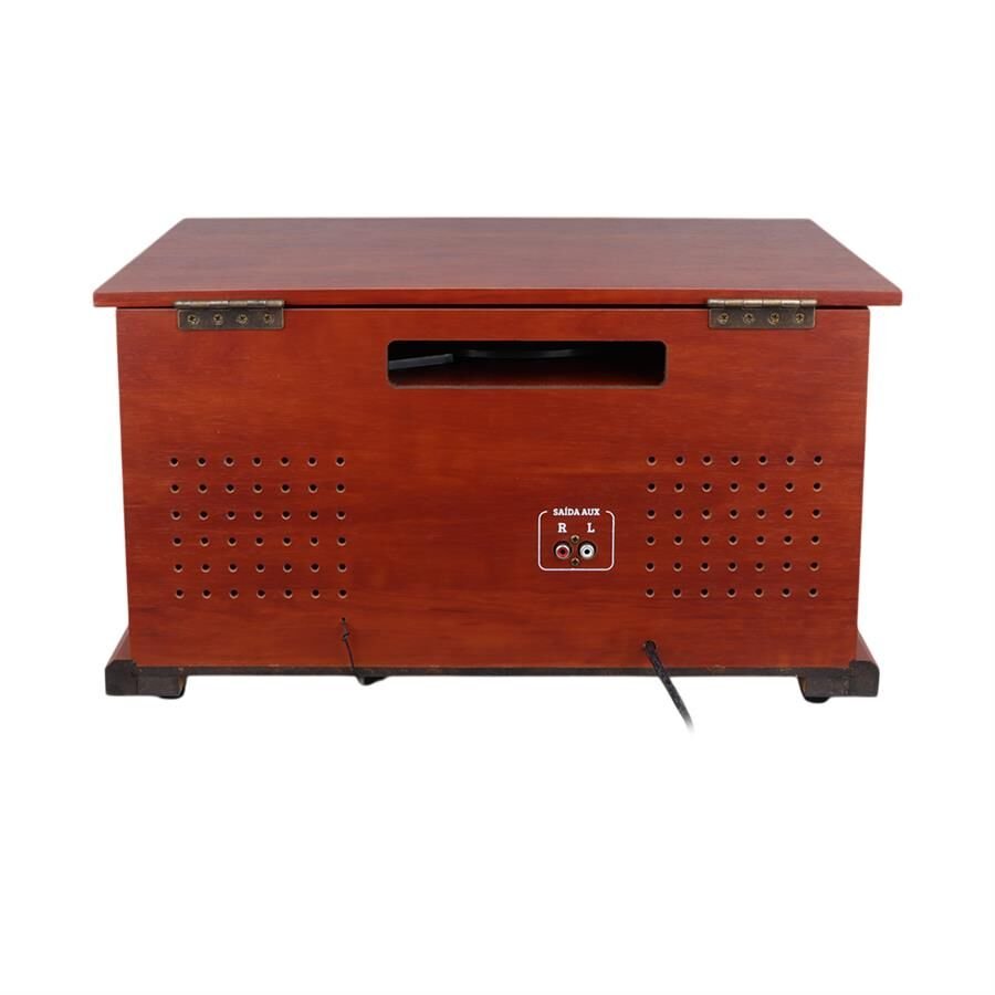 Magicvoice F39 Retro Vintage Çanta Pikap CD Kaset Radyo Bluetooth AUX USB Mp3 Çalar