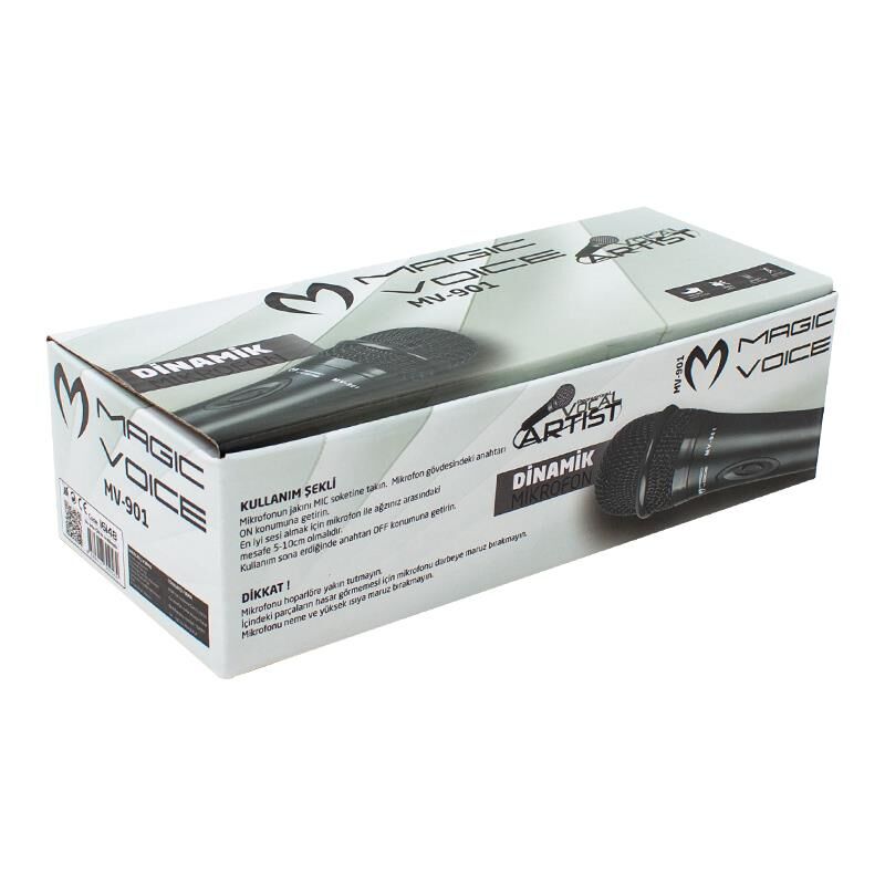 Ayt Magicvoice MV-901 2.5 Metre Kablolu Dinamik El Mikrofonu 6.3 Mm Jack Girişli Mikrofon