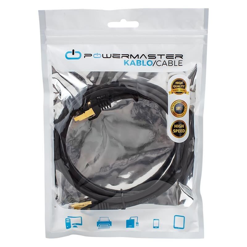 Powermaster Cat7 Ethernet Kablo 1 Metre İnternet Kablosu Hazır Kablo Yüksek Kaliteli