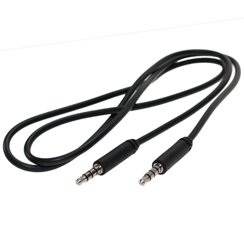 Ayt 3.5 Mm Erkek Erkek 1.5 Metre 4 Boğumlu Kablo Aux Stereo Kablo İki Uzu Erkek Aux Kablosu