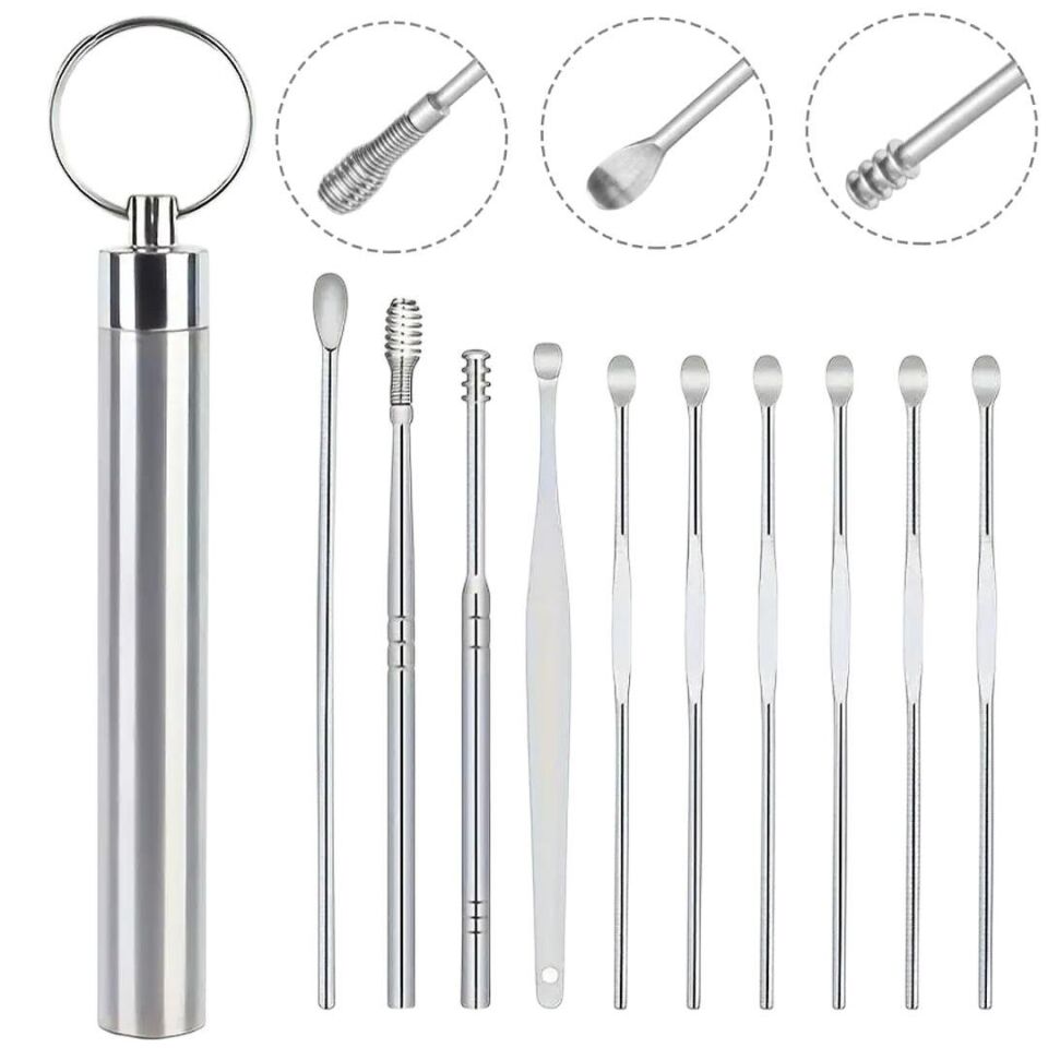 Ayt Sunup SN-27132 Paslanmaz Çelik 10’lu Kulak Temizleme Seti Kulak Temizleyici