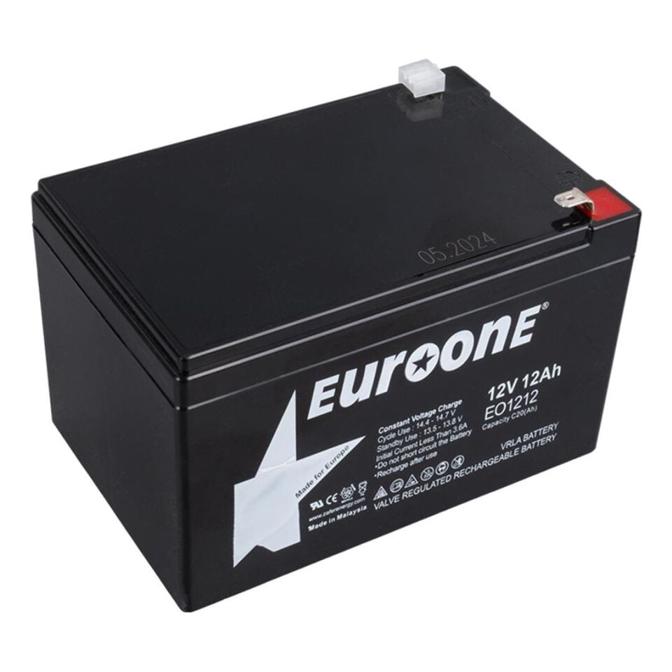 Ayt Euroone EO-1212 12 Volt 12 Amper Bakımsız Kuru Akü 151.2 x 98.1 x 95.1 mm