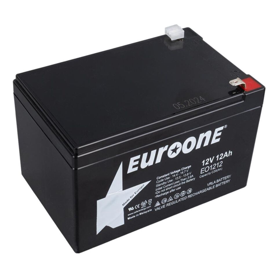 Ayt Euroone EO-1212 12 Volt 12 Amper Bakımsız Kuru Akü 151.2 x 98.1 x 95.1 mm
