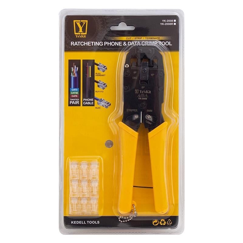 Ayt Powermaster YK-2008 Rj11 Rj12 Rj22 Rj45 Sıkma Pensesi Ethernet Telefon İnternet Soket Jack Sıkma Takma Pensesi