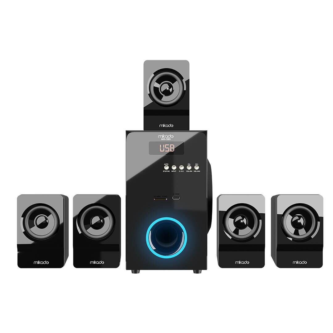 Mikado MD-581BT 110W USB SD FM Radyo Bluetooth Destekli 5+1 Ses Sistemi Sinema Sistemi Hoparlör