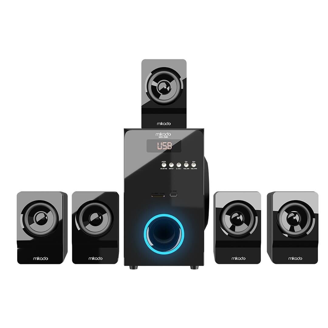 Mikado MD-581BT 110W USB SD FM Radyo Bluetooth Destekli 5+1 Ses Sistemi Sinema Sistemi Hoparlör