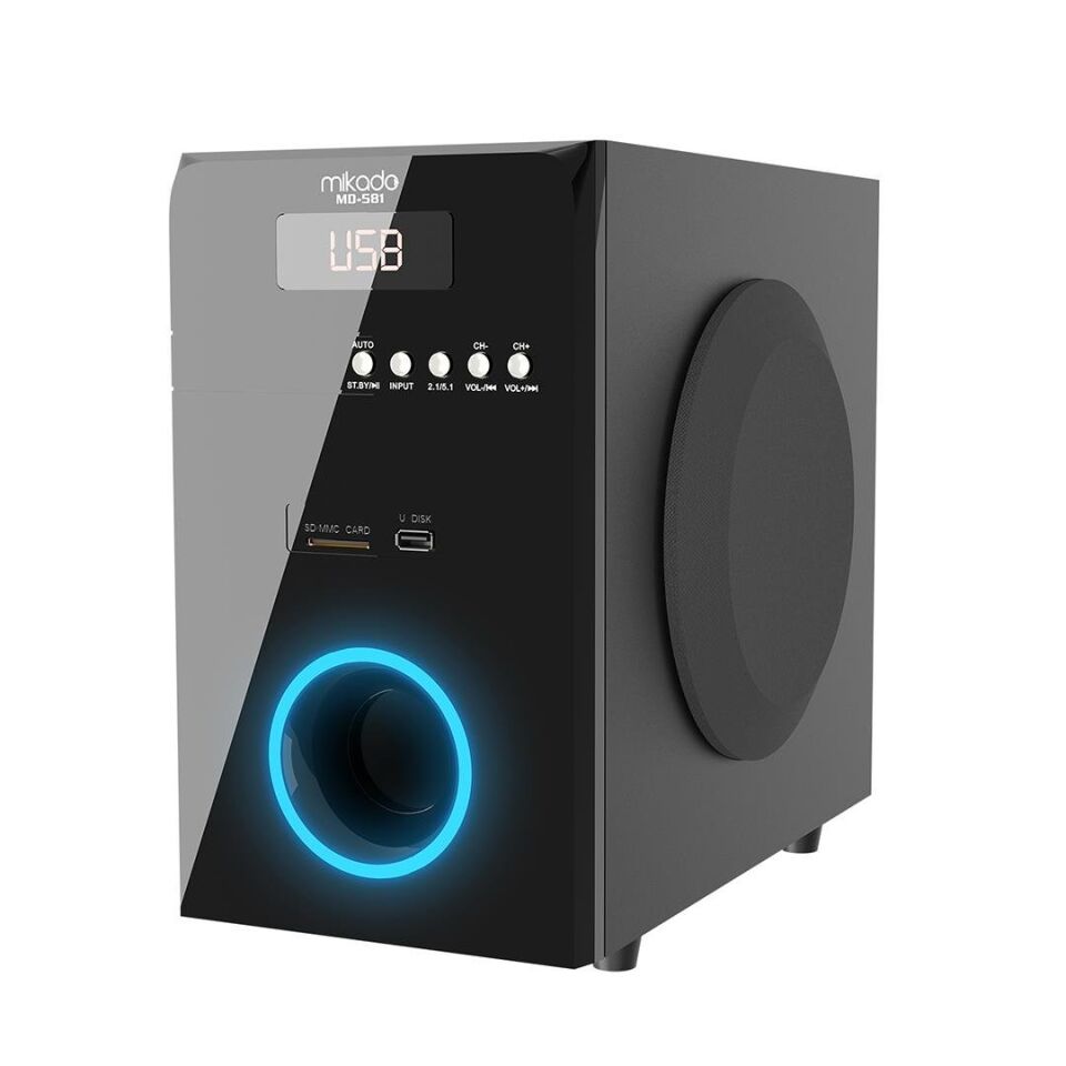 Mikado MD-581BT 110W USB SD FM Radyo Bluetooth Destekli 5+1 Ses Sistemi Sinema Sistemi Hoparlör