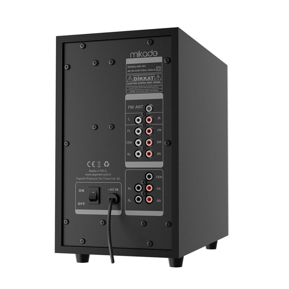 Mikado MD-581BT 110W USB SD FM Radyo Bluetooth Destekli 5+1 Ses Sistemi Sinema Sistemi Hoparlör